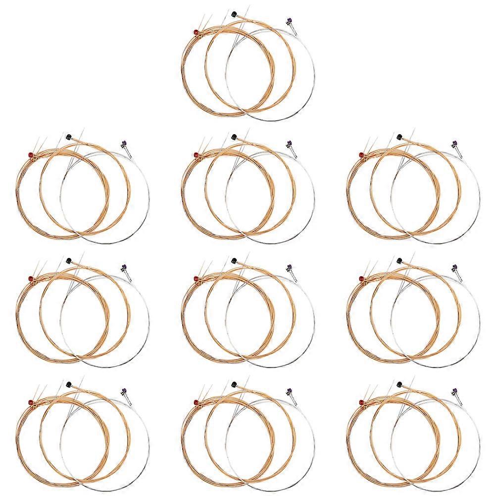 Folk Guitar Strings 60Pcs Replacement Acoustic Guitar Strings For Musicians Coffee Rust-Proof Coating