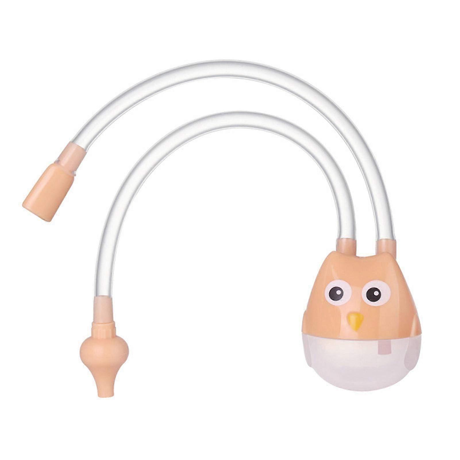 Comfortable Manual Baby Nasal Aspirator in Owl Shape - Safe Orange Suction Device for Effective Nose Cleaning with Strong Hardness