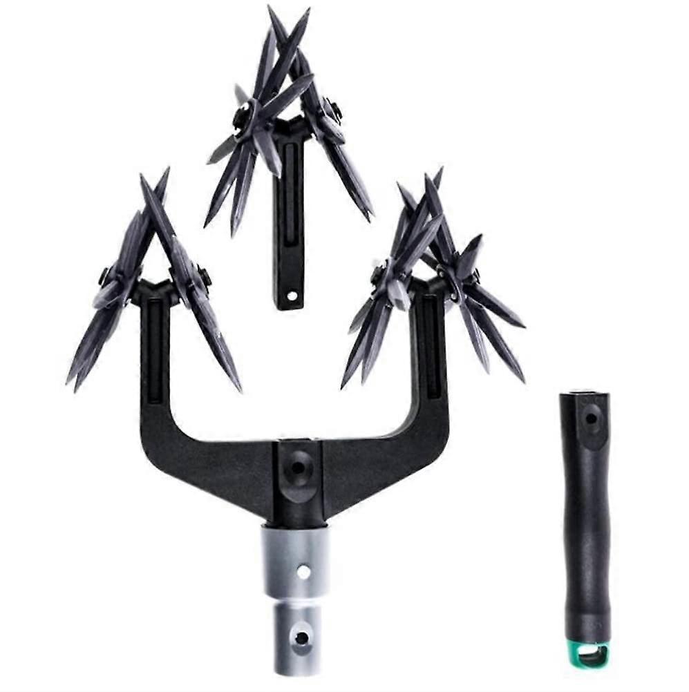 Gyro Cultivator Set - Adjustable Cordless Garden Tiller and Aerator for Reseeding Grass or Soil Mix, Black Hand Tool
