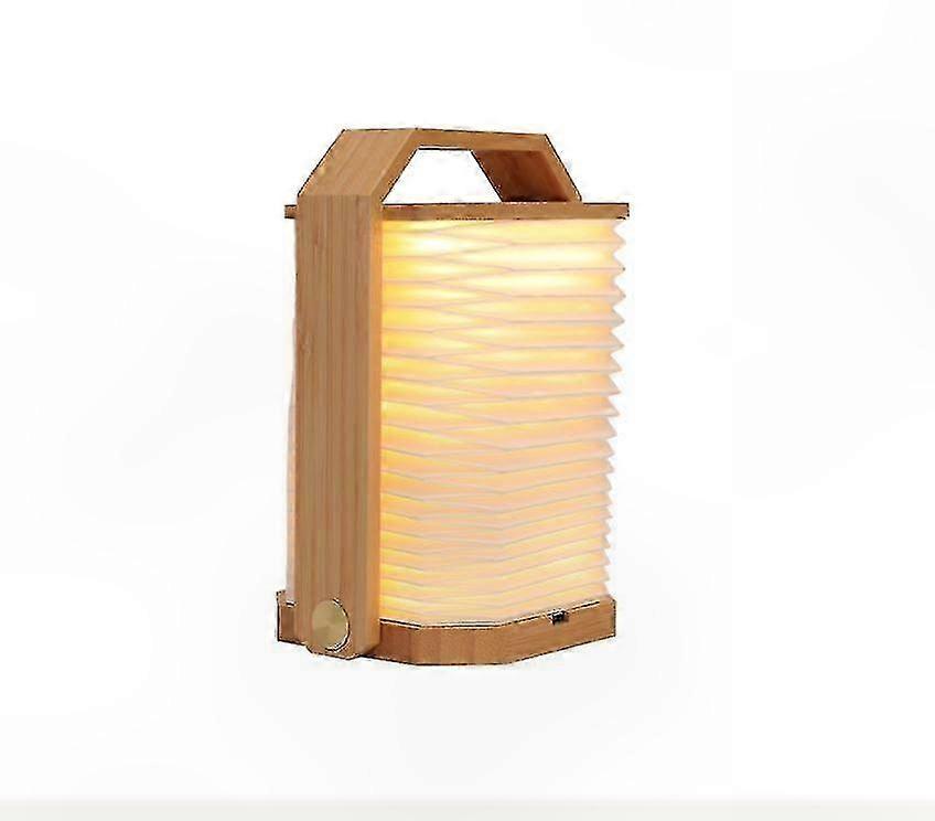 Natural Wood LED Desk Lamp with Origami Design Smart Lighting Solution