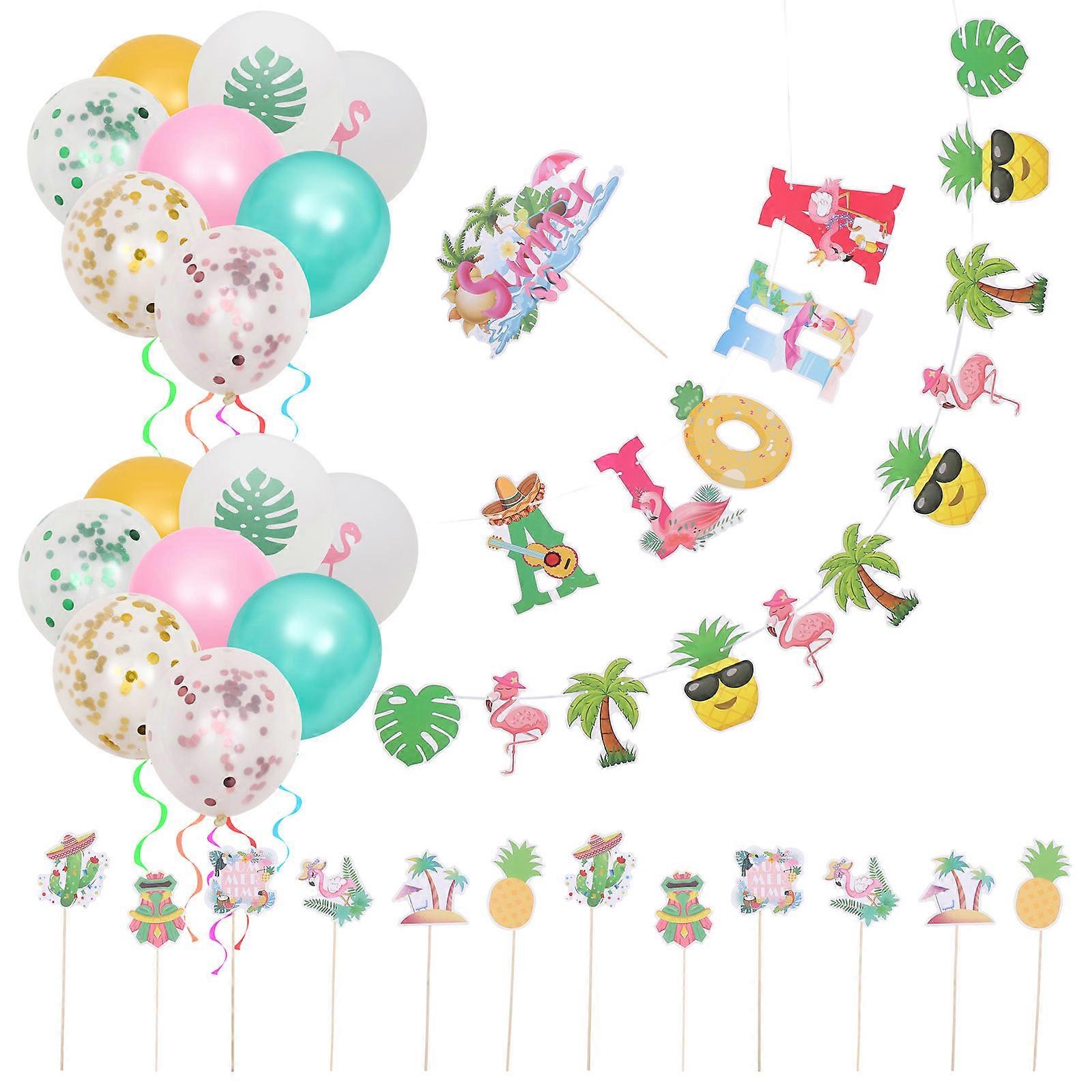 ハワイアンセレブレーション用品、家の装飾用の再利用可能なバルーンバナー