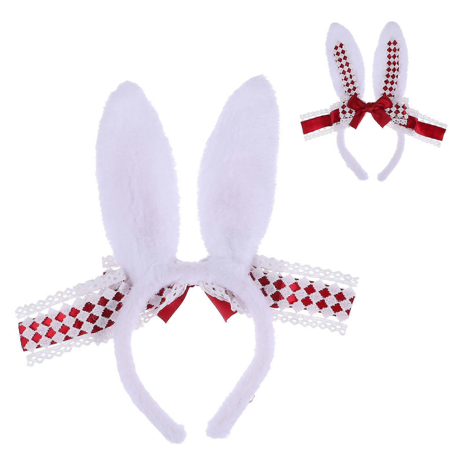 Rabbit Ear Hair Hoop Plush Headband for Lolita Party Accessory