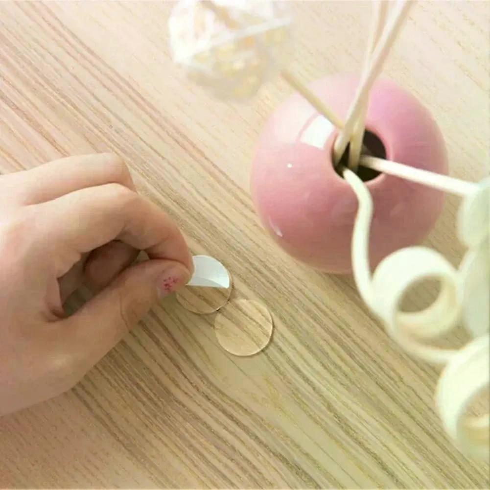 70 Adet/takım Kendinden Yapışkanlı Balon Bant Güçlü Akrilik Nokta Şeffaf Yuvarlak Çift Taraflı Ev Eşyaları için Kalıcı Etiket