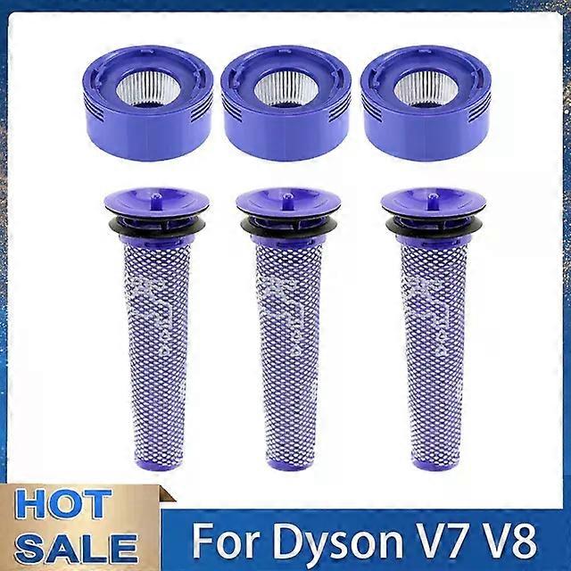 Washable Pre Filter Post-Filters Fit For Dyson V7 V8 Cordless Vacuum Cleaners Accessories Replacement Part