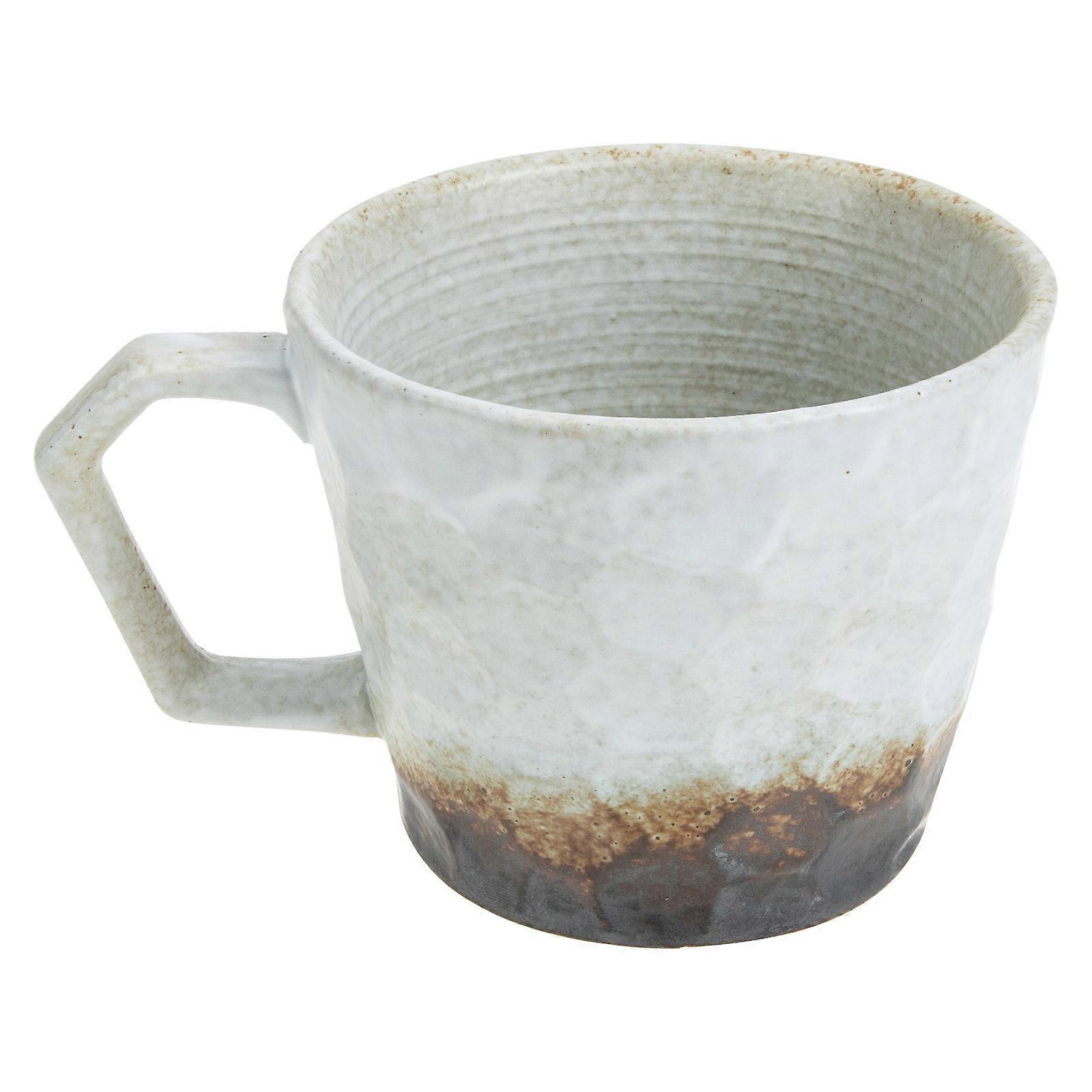 Black Ceramic Latte Art Cup Retro Style Coffee Mug Ideal for Home Use Versatile Design 12oz