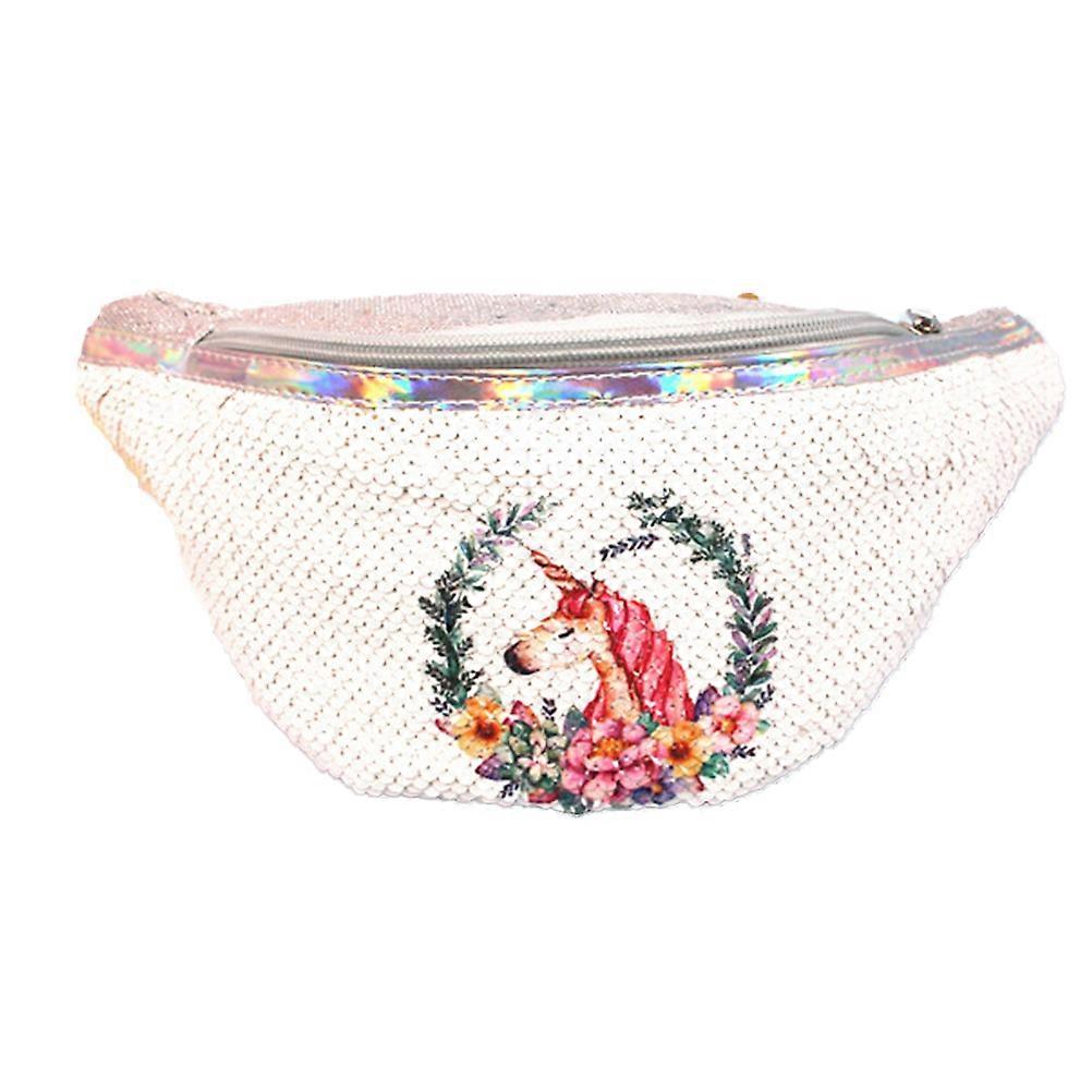 Children's Unicorn Sequined Chest Bag Fashionable Design Suitable For Travel Multi Color 1Pack