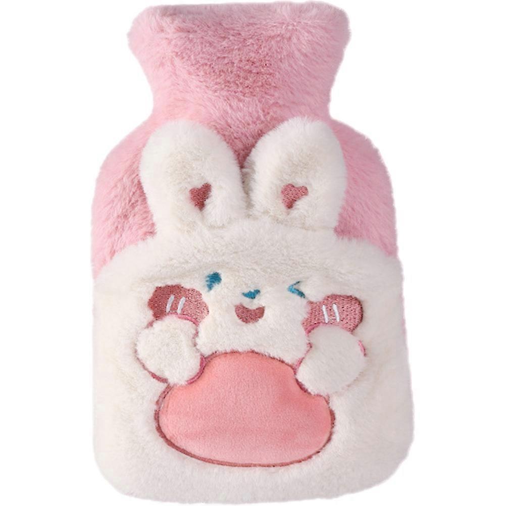 Pink Plush Hot Water Bag For Winter Heating Gift Giving With Heat Preservation Function 1Pack