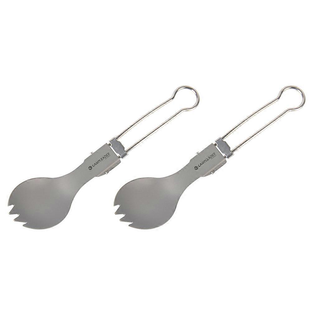 Reusable Foldable Spork 2Set Ergonomic Design Combination Of Spoon And Fork For Camping Picnics And Outdoor Adventures