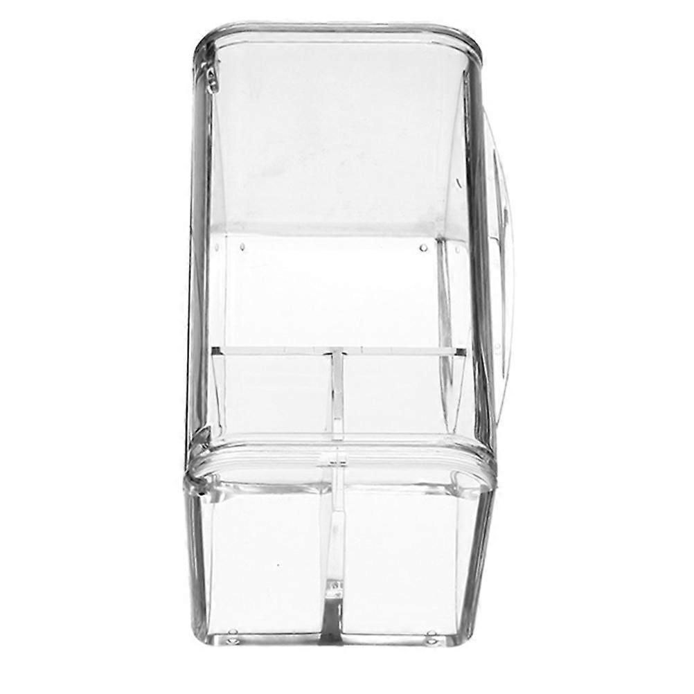 Transparent Storage Box with Lid for Swabs Cotton Pads Cosmetic Organizing Small Accessories