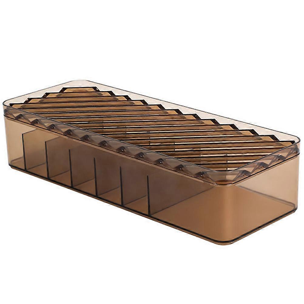 Cable Management Box Organizing Cord Hider For Home Office Use In Coffee Color 1Set