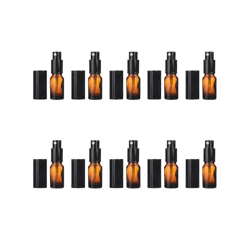 10Set Travel Size Reusable Glass Perfume Sample Bottles Perfect For Outdoor Storage Brown Color Design