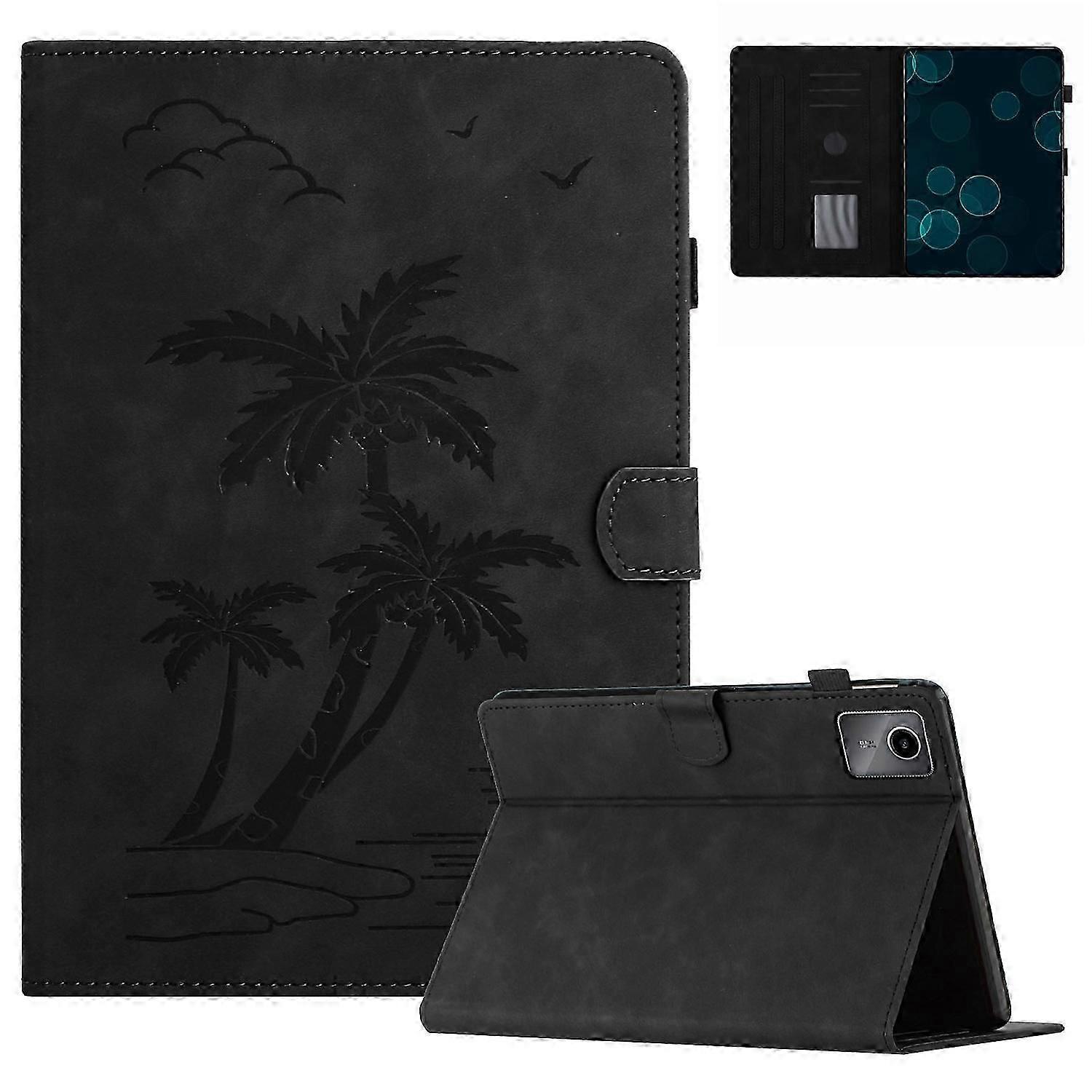 For Xiaomi Redmi Pad SE Tablet Case Card Slots Leather Cover Coconut Tree Pattern