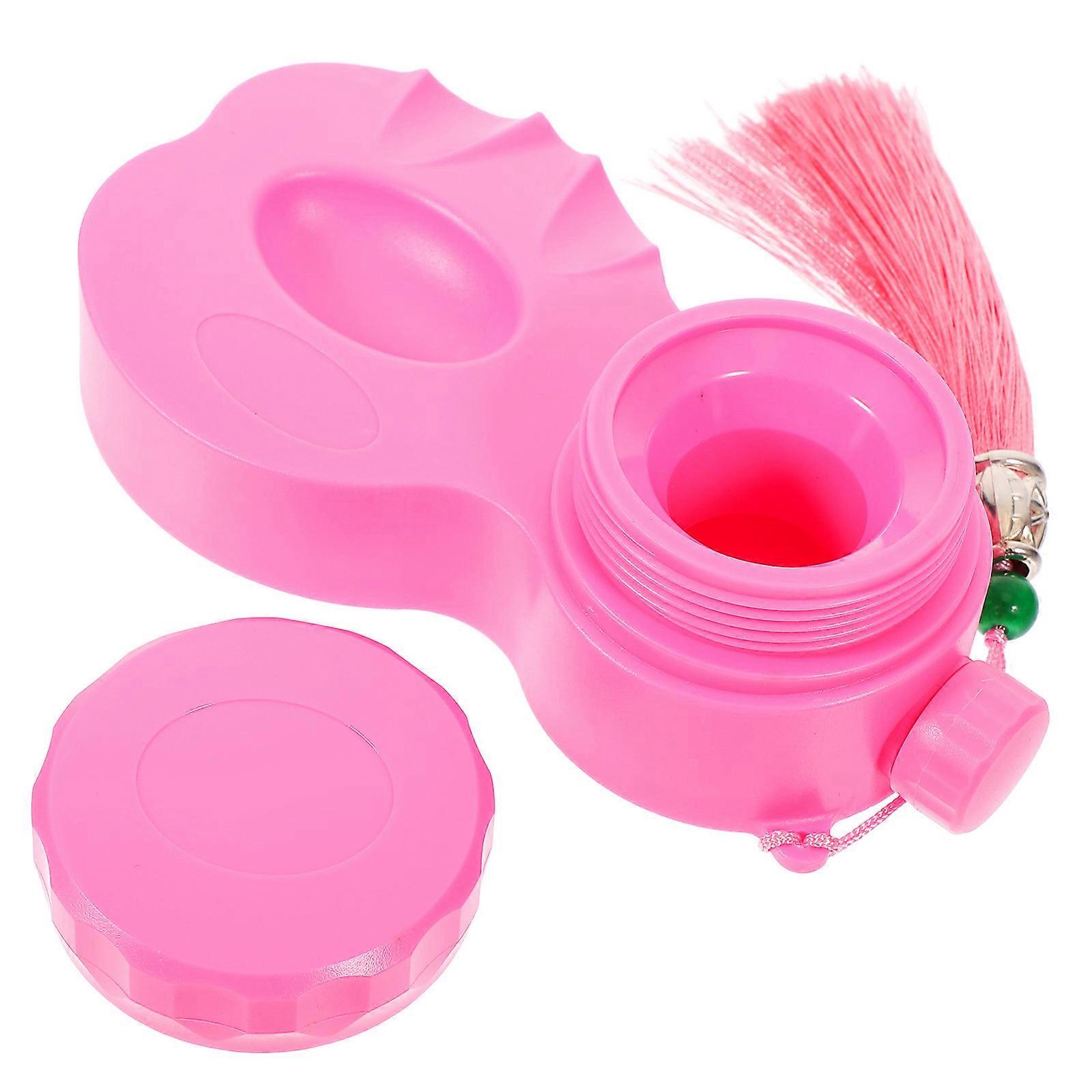 Elegant Traditional Shape Ink Dish Designed For Beginners In Calligraphy Practice 12.50X6.70X4.00CM Portable Pink 1Pack