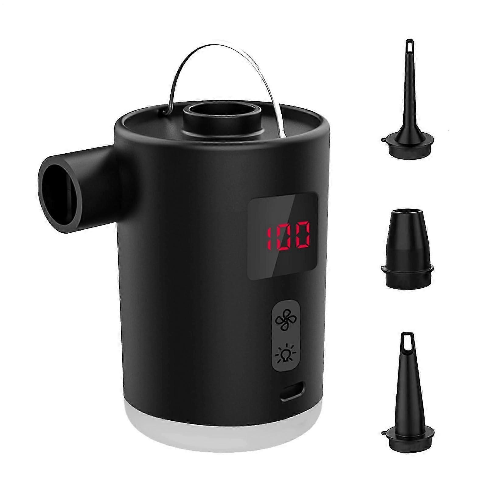 Compact air pump  rechargeable mini pump for air mattresses with LED light