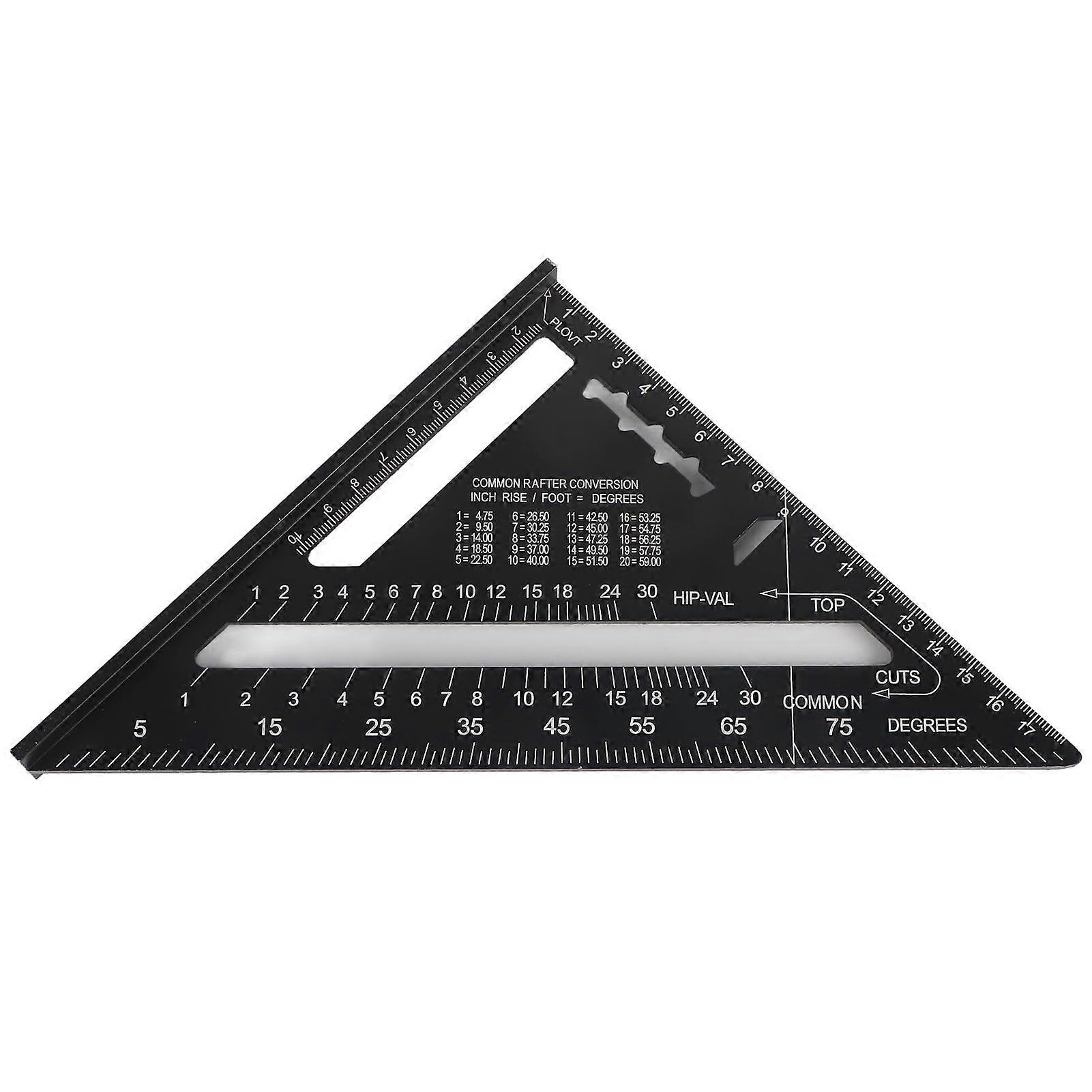 Triangular Scale Ruler 7.1 x 7.1 x 10.2 Inches, Aluminum Alloy Triangle Ruler for Woodworking and Measuring