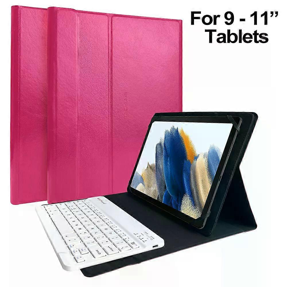 Pink Leather Case & White Bluetooh Keyboard for Blackview Tab 7 10.1"