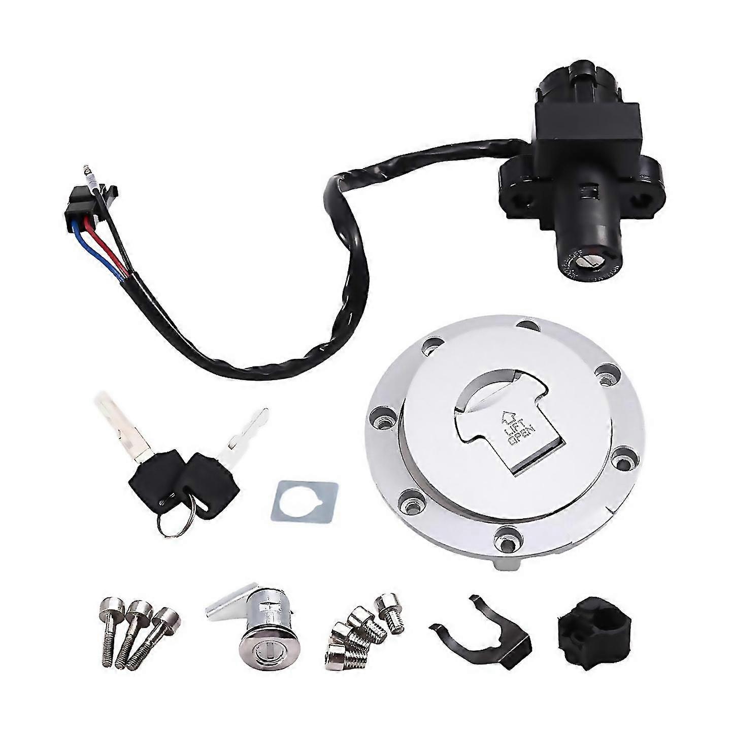 For Motorcycle Fuel Cap Ignition Switch Seat Lock With Key Kit For