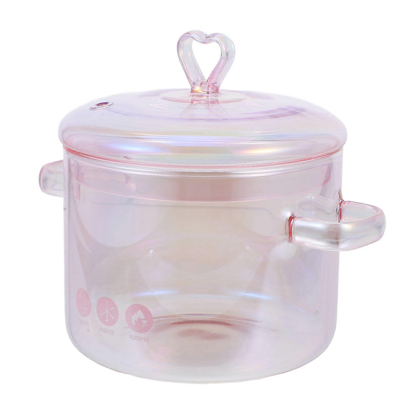 Marmite en verre Marmite à soupe rétro Marmite à ragoût domestique Marmite à double poignée