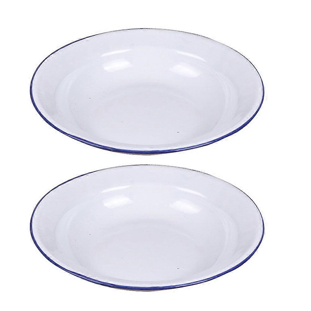 2szt Retro Style Emaliowane miski Kuchnia Vintage Emaliowane garnki Domowe Zupy Umywalki