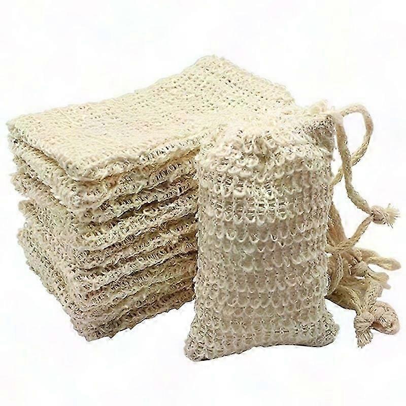 30 قطعة كيس صابون السيزال الطبيعي لتقشير حامل الحقيبة الصابون الموفر للاستحمام والحمام