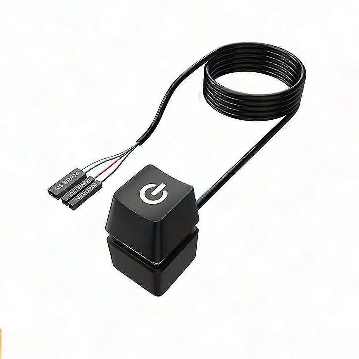LED PC Power Button Extension Cable for Computer Desktop Motherboard External Start Switch