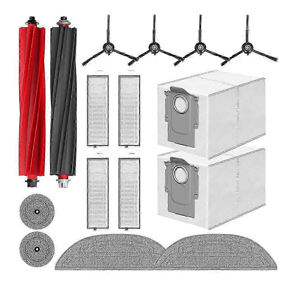 Replacement Kit for S8 MaxV Ultra Robot Vacuum Cleaner: 16-Pack Brush, Filter, Mop Pad, Dust Bag