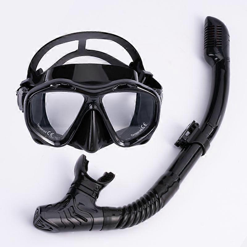 Snorkel Set for Adults with Anti-Fog Scuba Diving Mask and Dry Snorkel Tempered Glass Lenses Diving Mask Prevent Strong Ultraviolet Rays Professional