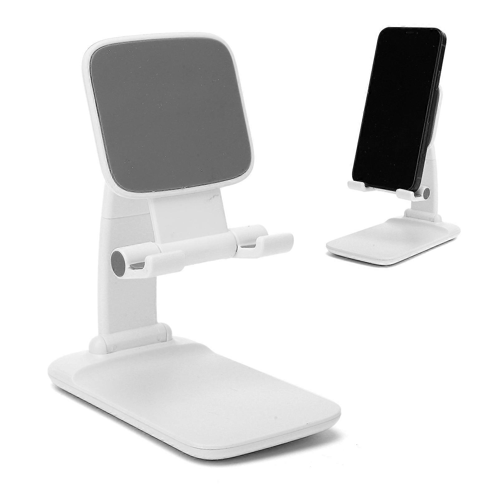 Adjustable White Desktop Phone Tablet Stand for 4.7-10.5in Devices