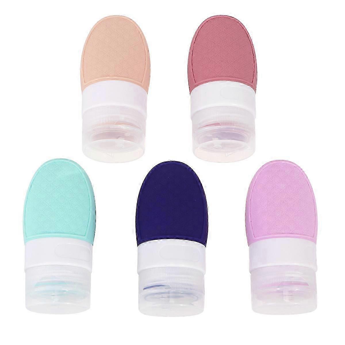 詰め替え可能なトイレタリーボトルシャワージェルコンテナ透明サブボトルトラベラーズレディース5個37ml