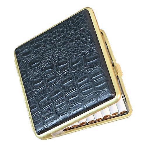 Crocodile Leather Brass Frame 20pcs Cigarette Case