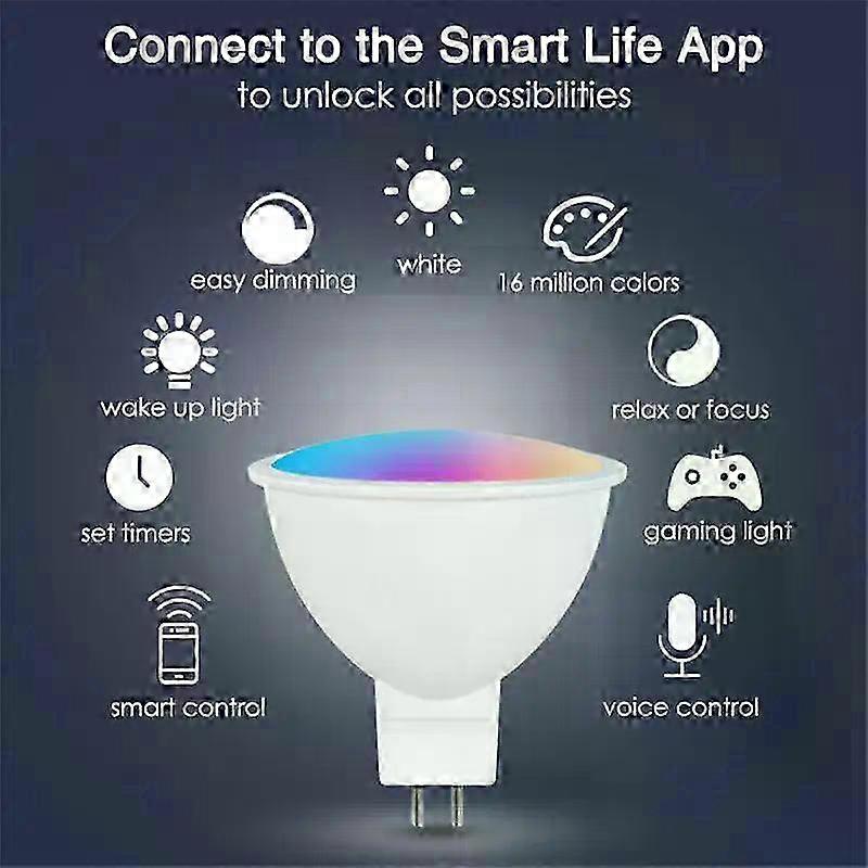 EWelink Controlled MR16/GU10 Smart Bulb RGB+CW Dimmable, 5W 12V LED Light Bulb Works with Alexa, Google Home & Smartthing