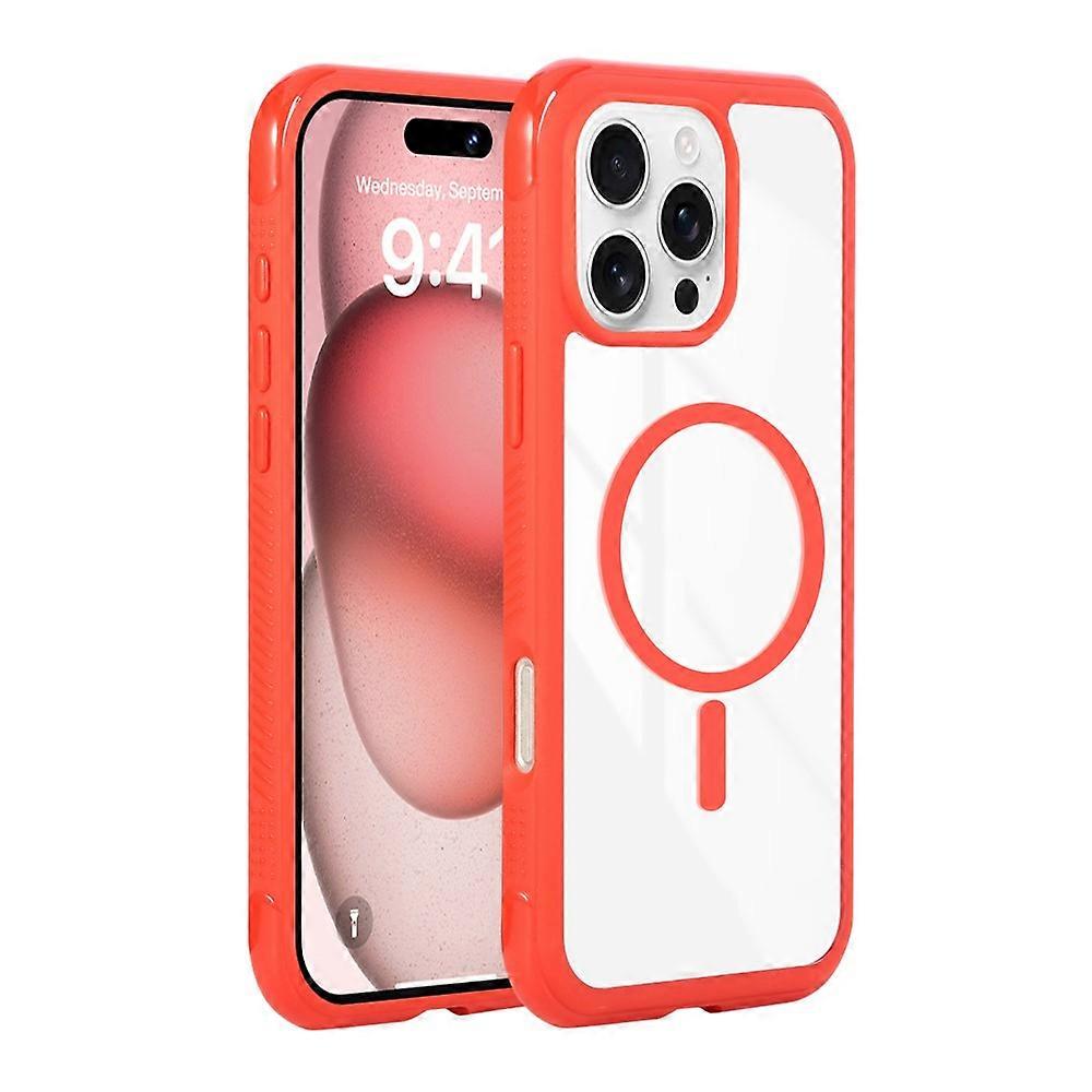 Compatible For iPhone 16 Pro Max Case Compatible with MagSafe TPU + PC Transparent Protective Phone Cover