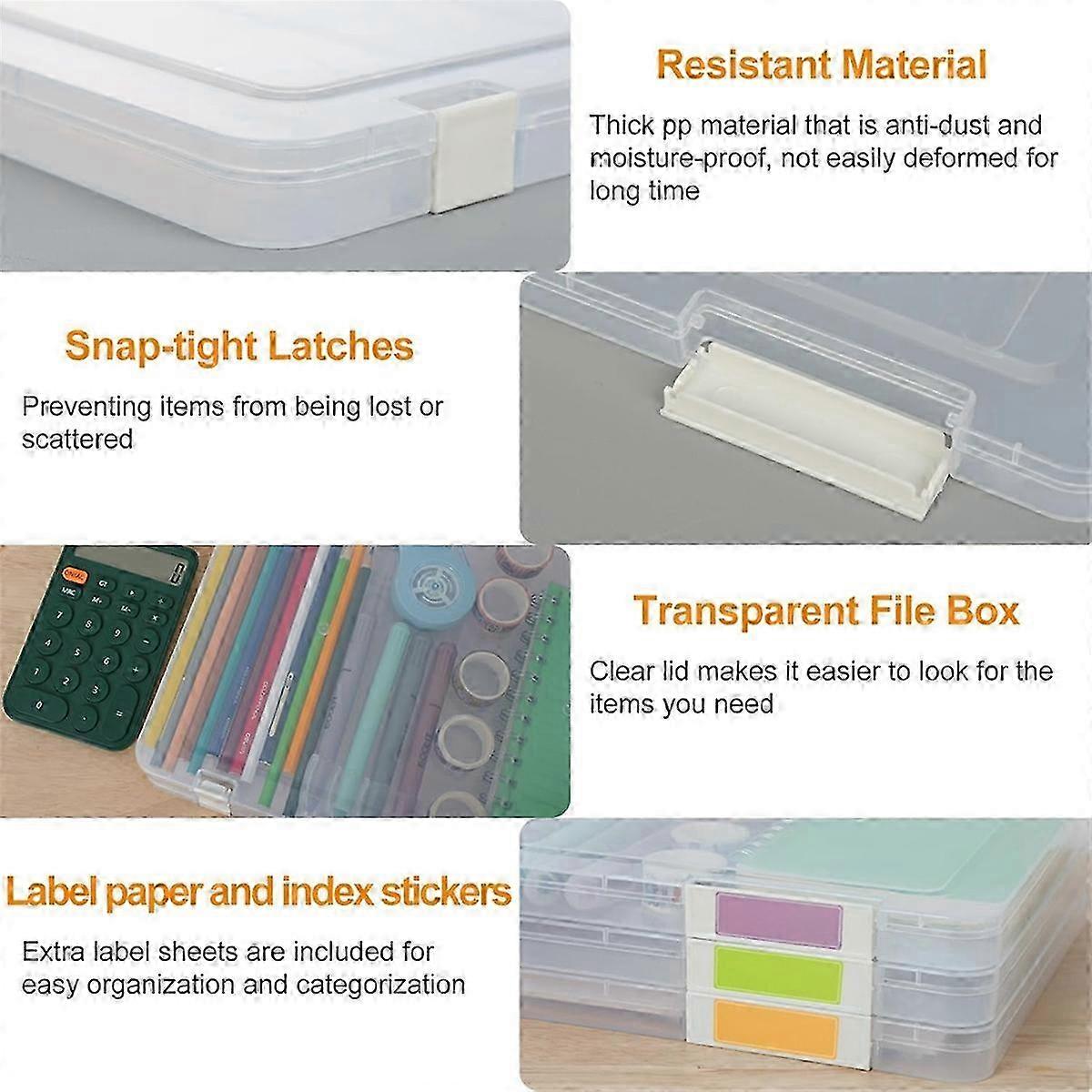6Pcs A4 Paper Storage Boxes with Two Types of Labels for Letter Paper