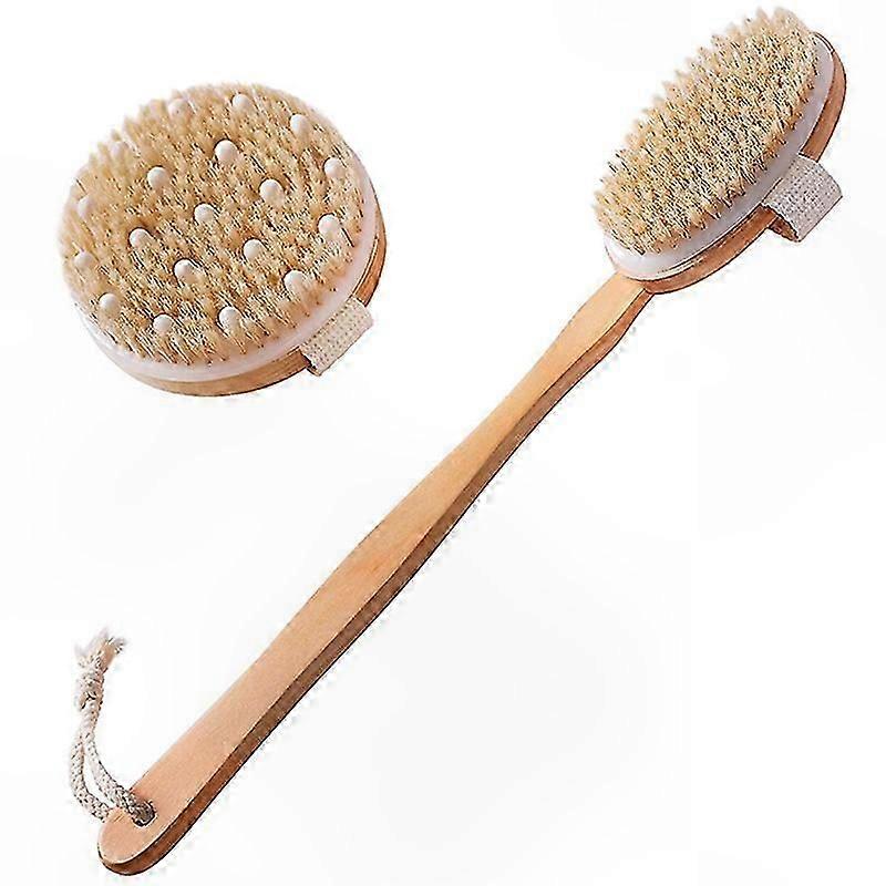 Body Brush Set of 2 for Shower and Dry Use, Exfoliating Tool for Skin Health