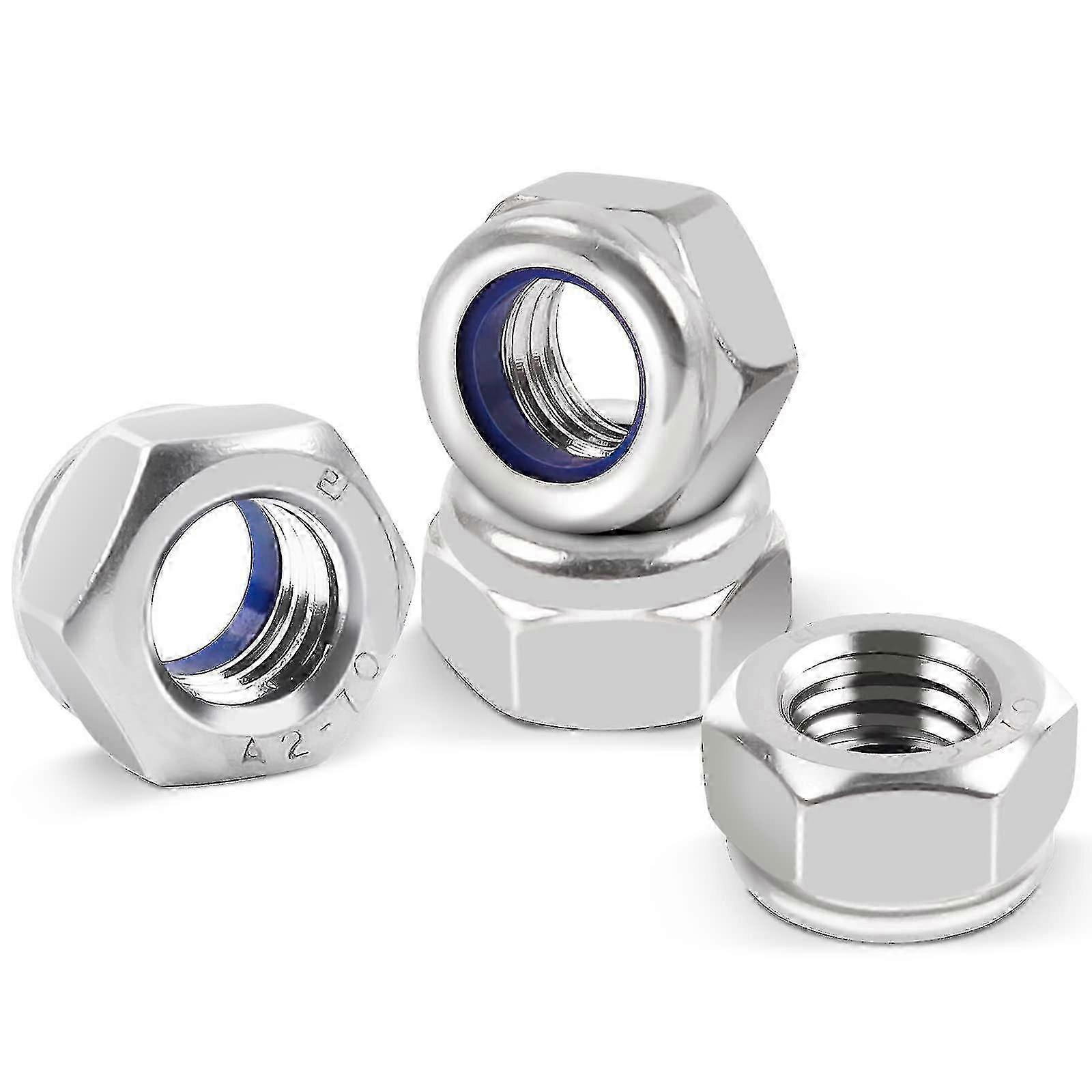 Hex Nuts M6, 50 Pieces Locking Nuts Stainless Steel Standard A2 V2a M4 Nut