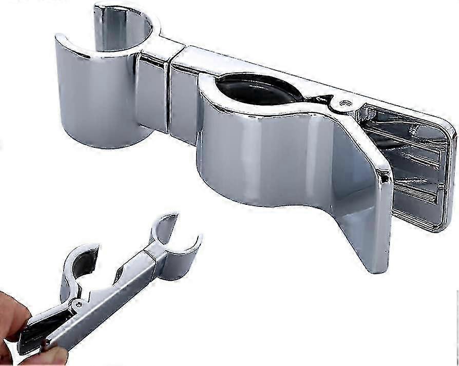 Adjustable Diameter Hand Shower Holder - Metal, Chrome, No Drilling Required