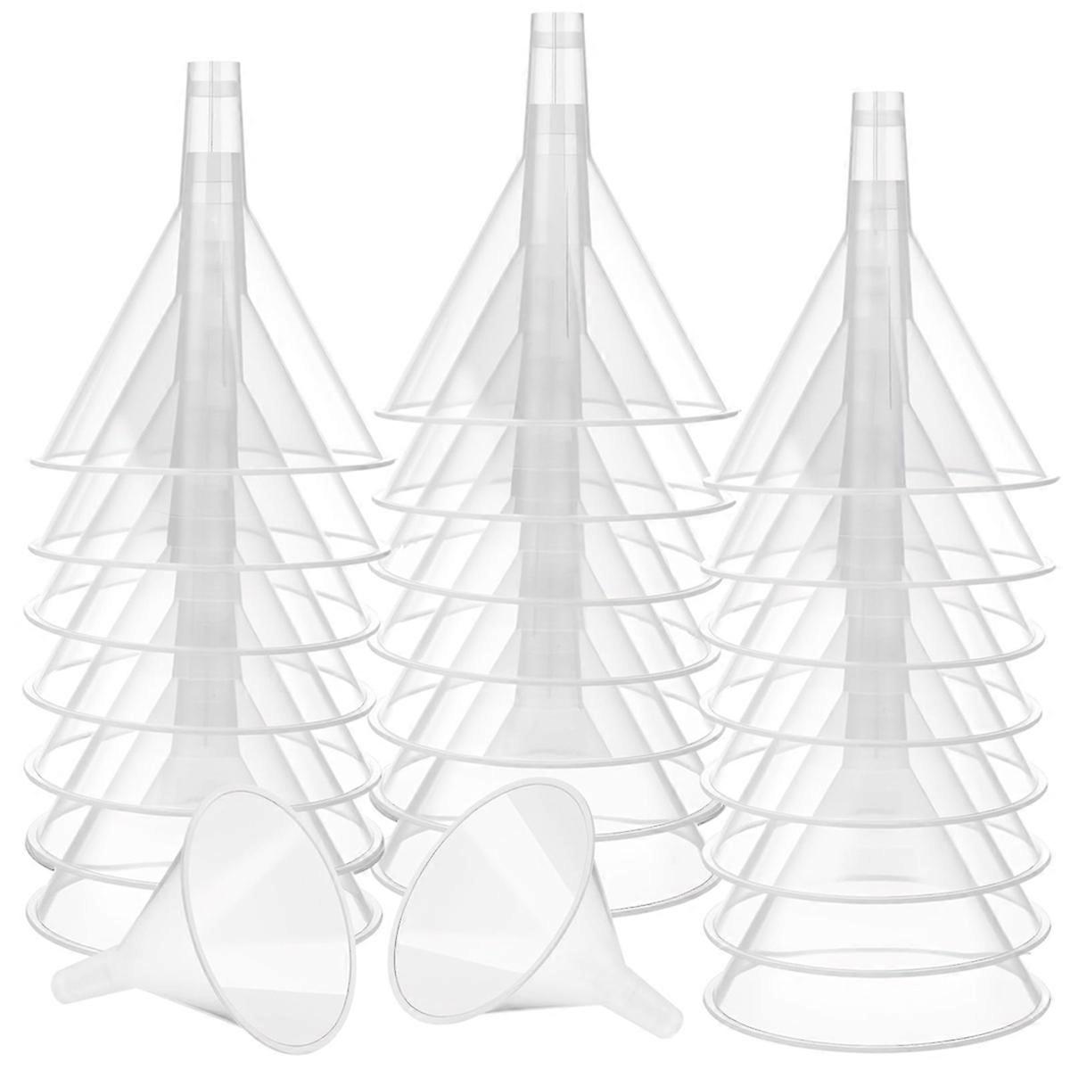 24 Pcs Large Clear Plastic Funnel 4.7 Inch Wide Mouth Clear Funnels with Long Reaching Spout for Filling Water Bottles
