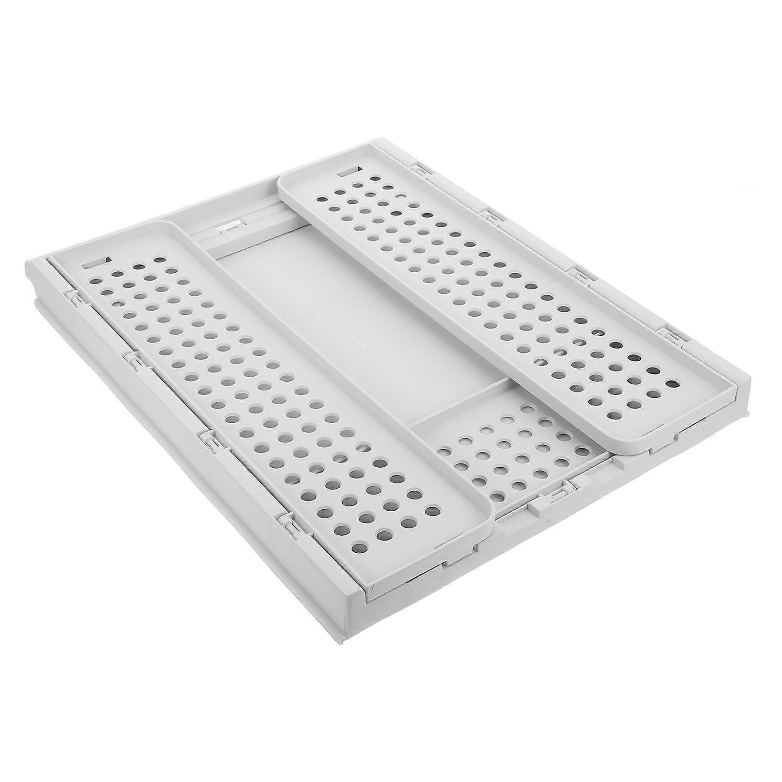 Foldable Storage Shelves Stackable Closet Organizers Pullout Drawer Bathroom Storage 16.9×13×5.5in 1Set