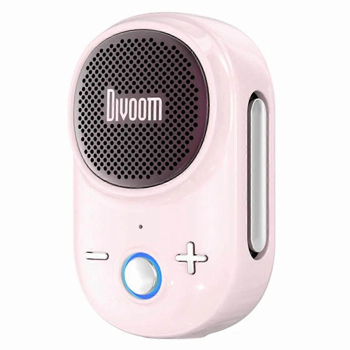 Portable Bluetooth Speaker Wearable IP67 Waterproof Camp Small Speaker Built-in Strap Clip-on Design 10H Pink