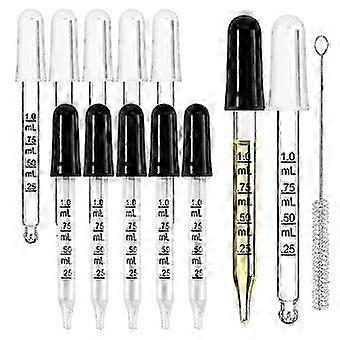 10Pcs Eye Dropper with Rubber Head, 1Ml Glass Dropper, Liquid Droppers for Oils, Precise Pipette Droppers