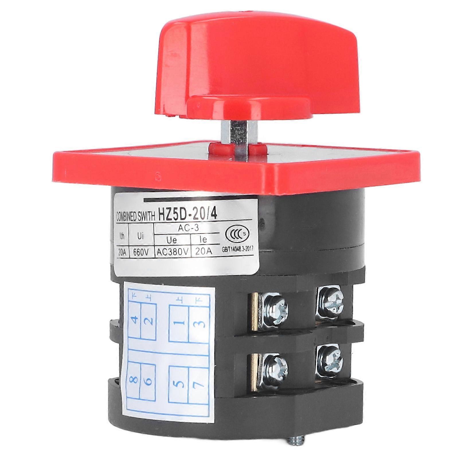 BERM Rotary Changeover Switch Knob 2 Section 2 Position 20A 4kW