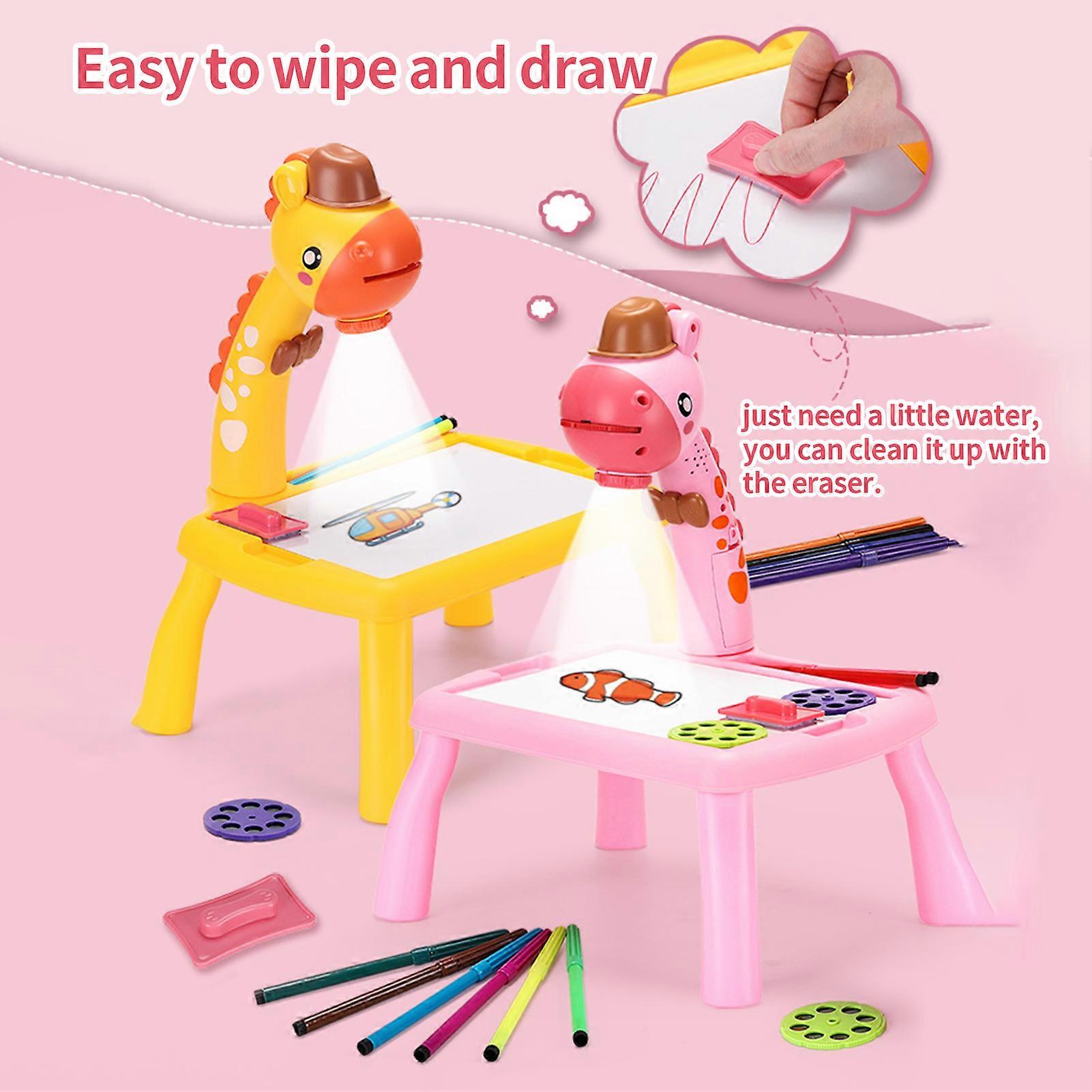 Multi-function Pink Drawing Table with Music, 24 Patterns, 38x23x30cm