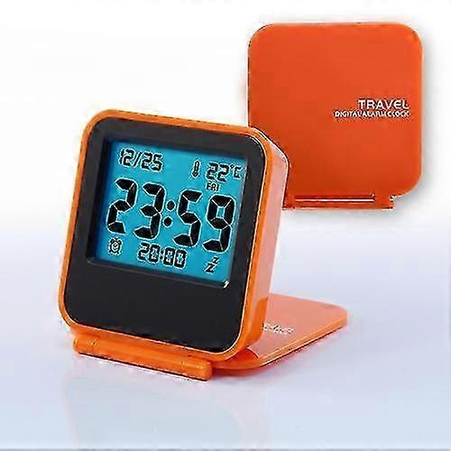 Mini Small Digital Travel Alarm Clocks With Lcd Night Light Travel Electronic Clock Thermometer Clock Folding XDDZZCC