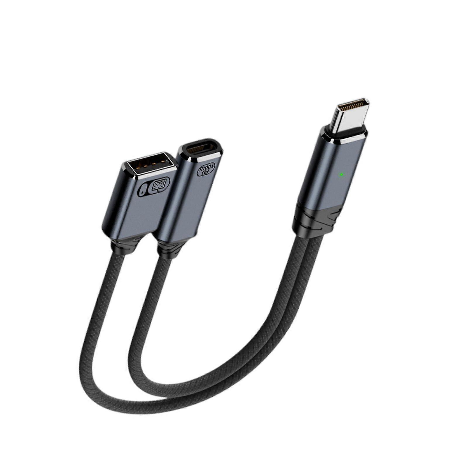 USB C Charging Adapter 2 In 1 USB C Splitter Short Type C Cable With USB A Female And USB C Female For Phone Ref: 3264