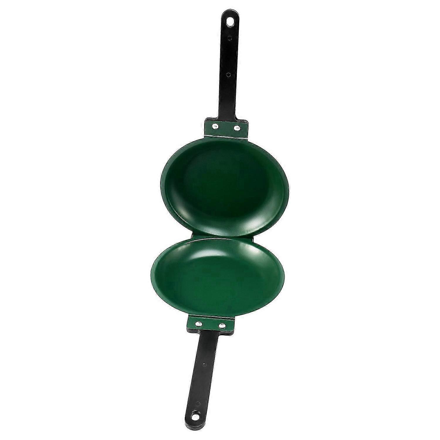 Frying Pan,Double Side Frying Pan Non-Stick Flip Folding Frying Pan BBQ Stable and Durable Cooking Tool for Home Kitchen