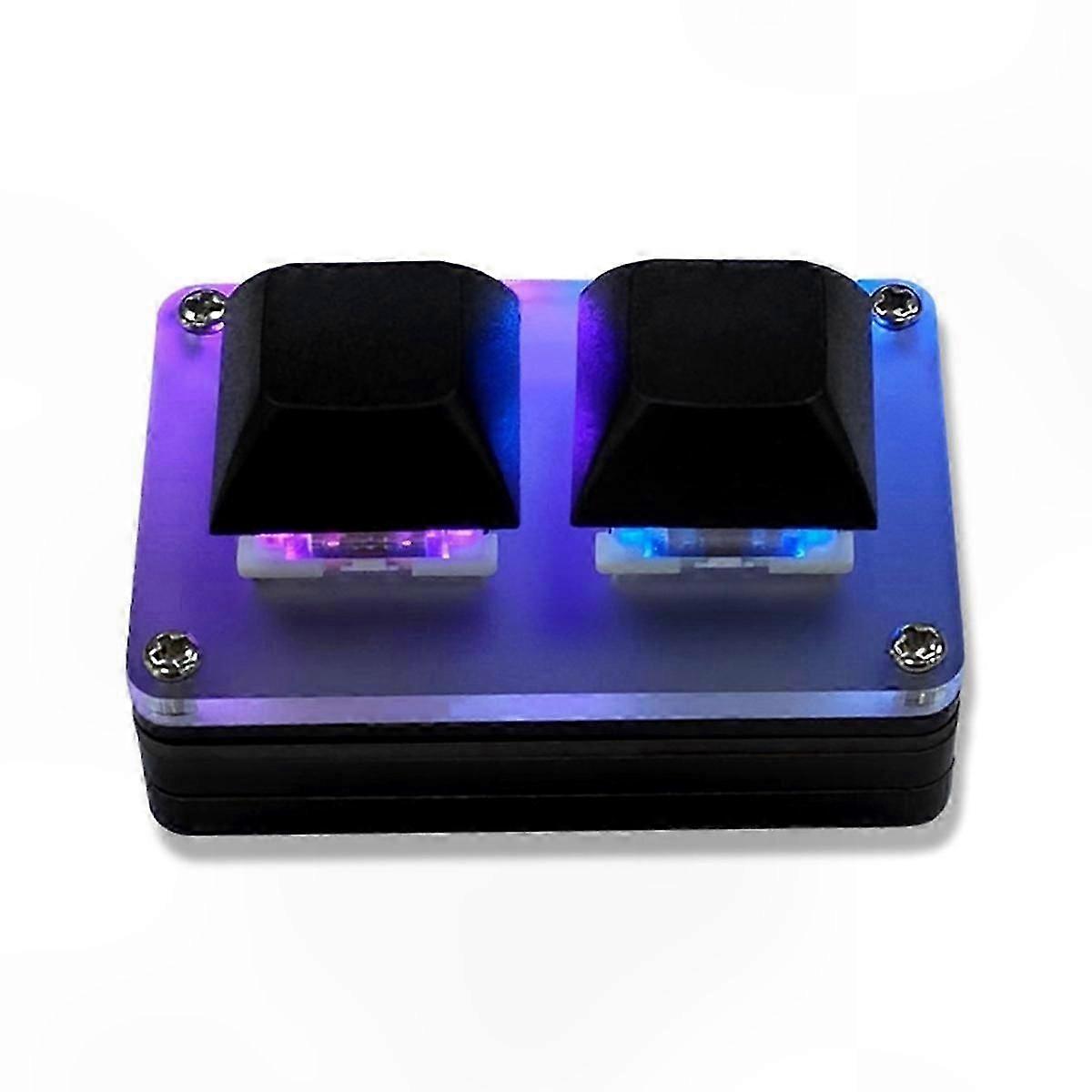 Programmable 2-Key Mini Keyboard with RGB Lighting for Custom Shortcuts, Copy & Paste Functionality, and OSU Gaming