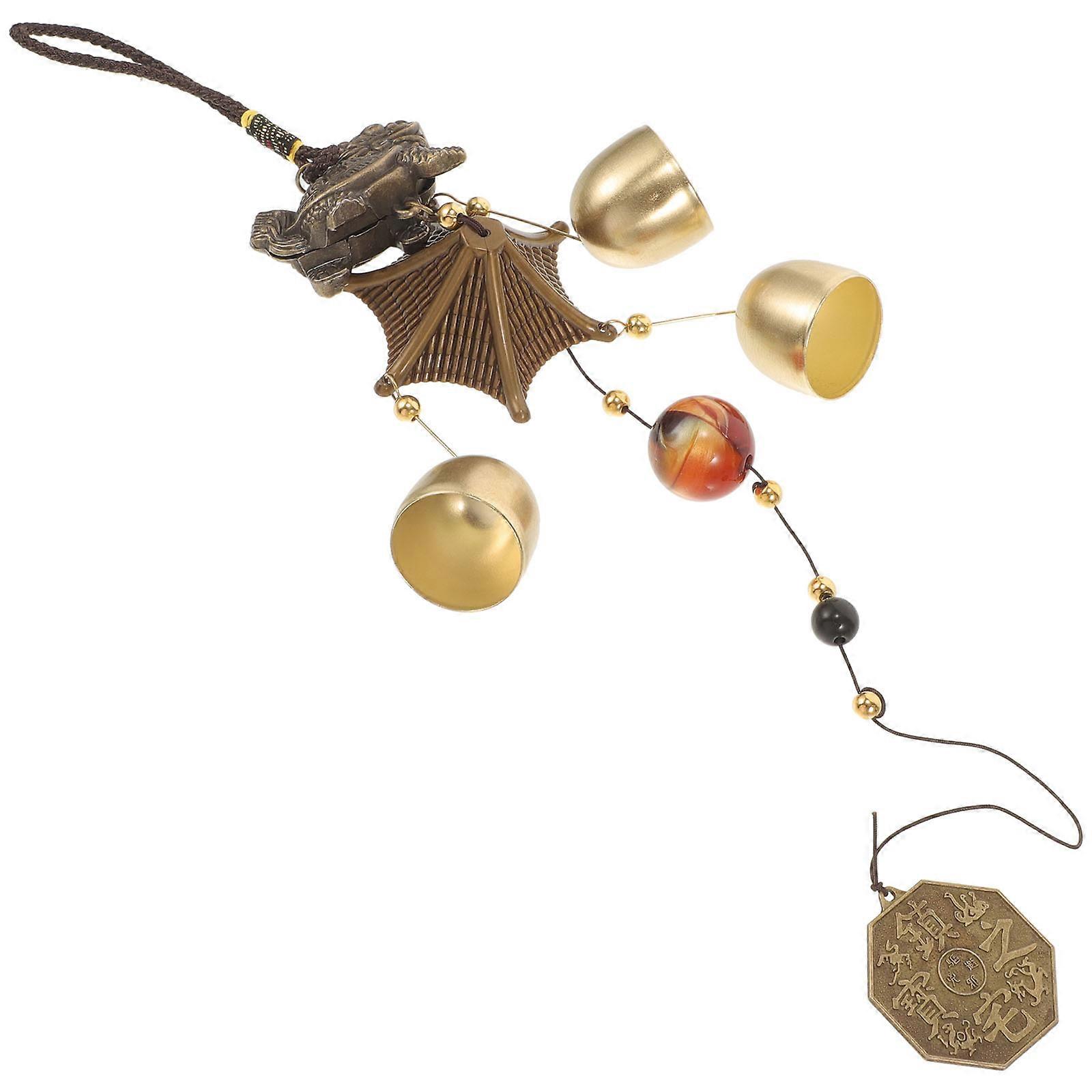 Assorted Color Car Hanging Ornament with Wind Chime Pendant 2Pcs