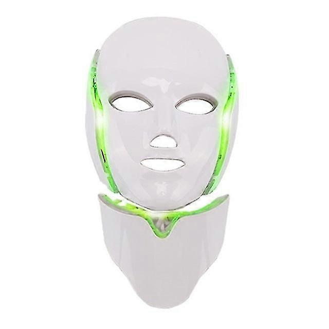 7色LEDフェイシャルマスクLED家庭用分光計フェイスマスクマシンライトセラピーアクネマスクネックビューティーLEDマスク-2025