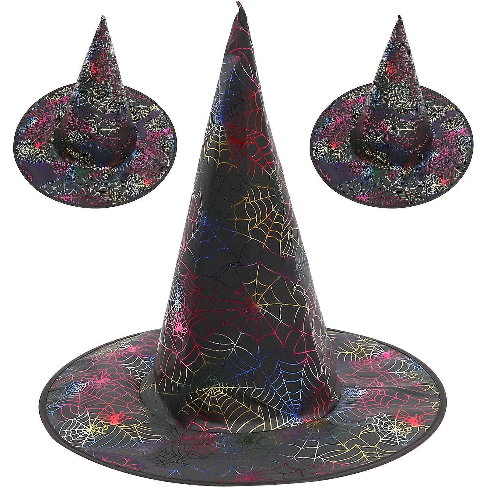 Halloween Witch Hat for Party Use 3Pcs Cloth Decorative Costume Hats