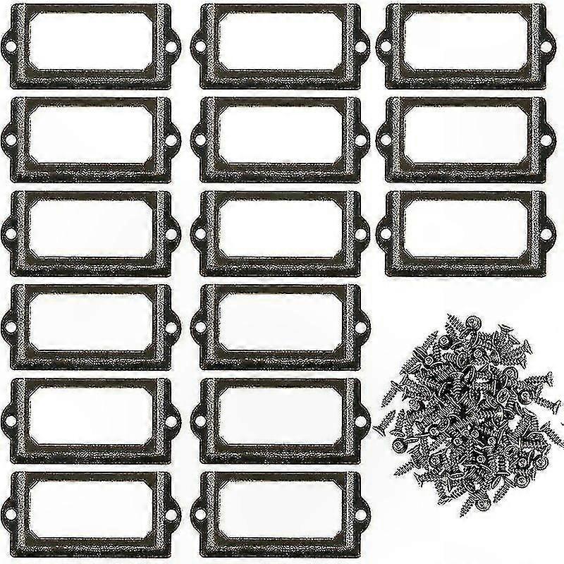 30 Pack Metal Label Frames for Drawers and Cabinets with Screws for Desk Organization